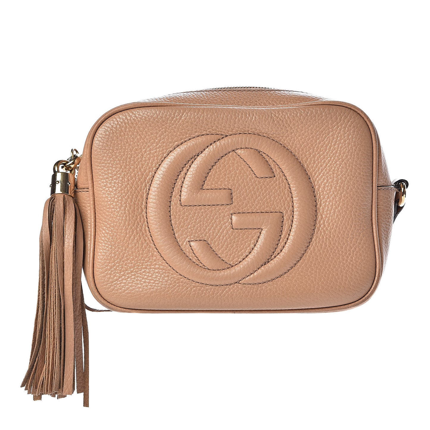 Pebbled Calfskin Small Soho Disco Bag Rose Beige