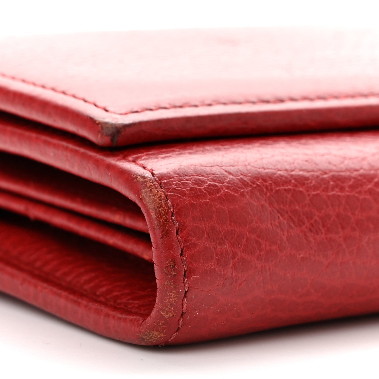 Gucci Dollar Calfskin Petite GG Marmont Wallet Chain Bag Hibiscus Red 10 of 13