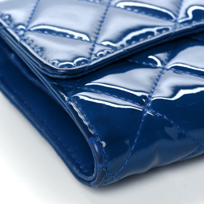 Chanel Patent Calfskin Quilted Large Flap Wallet Blue 8 of 12