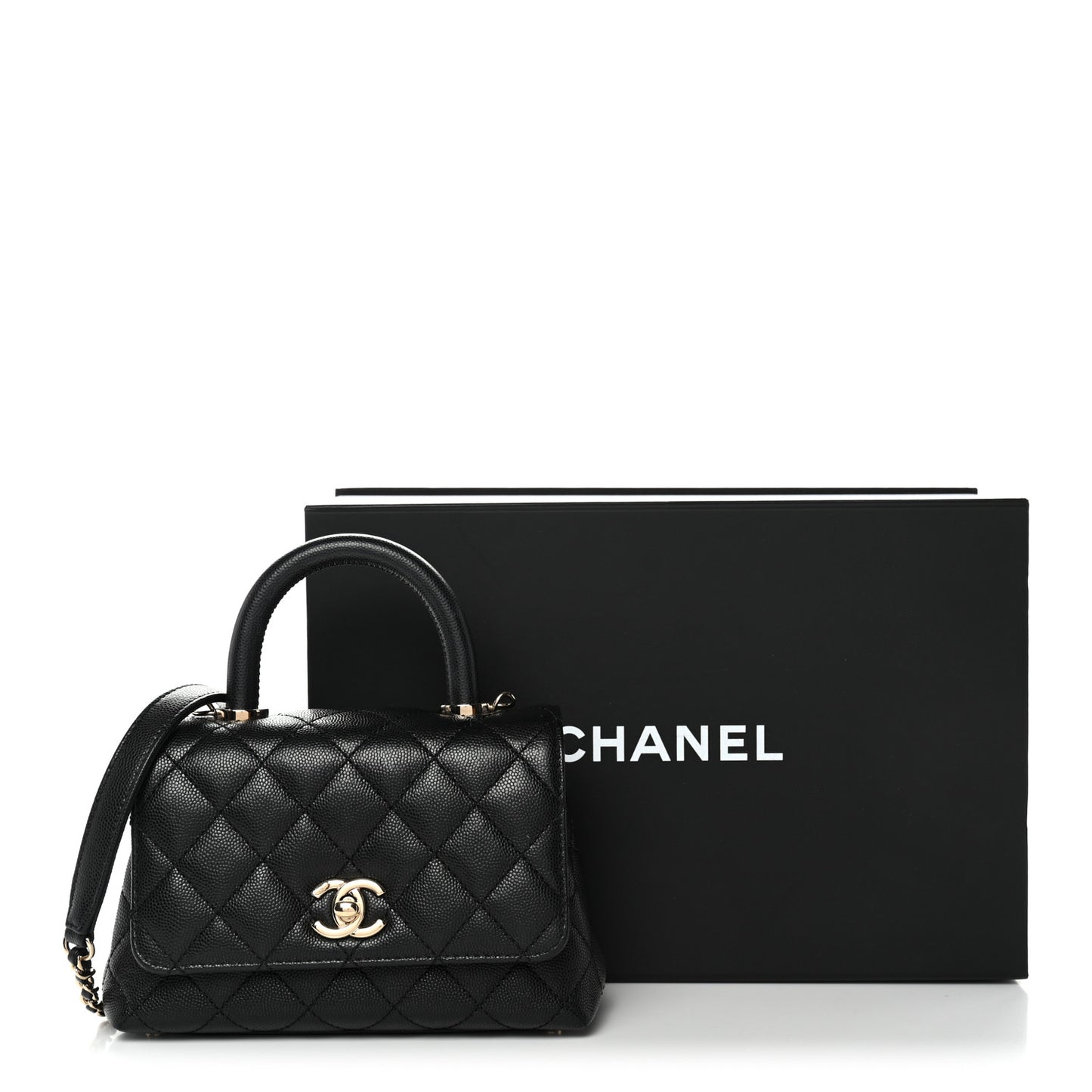 Caviar Quilted Extra Mini Coco Handle Flap Black