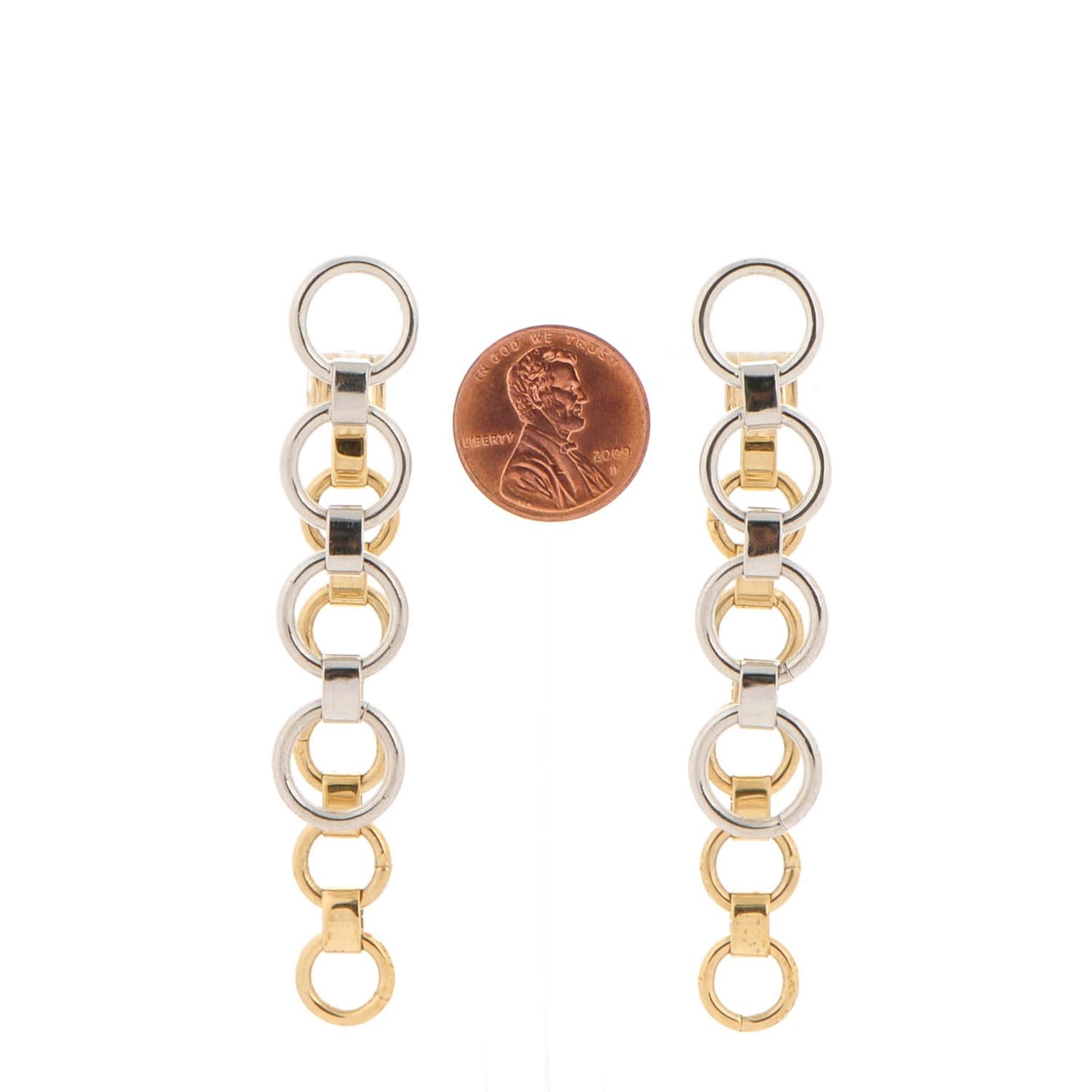 Two Chain Earrings Gold Palladium