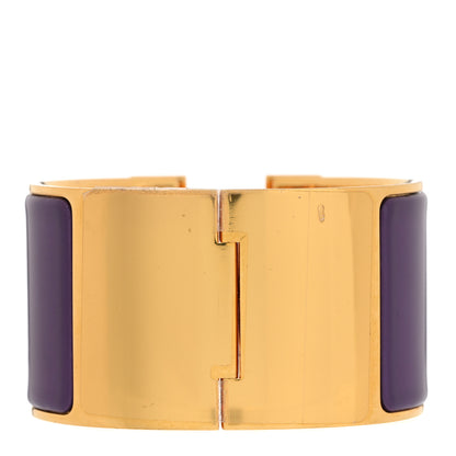 Hermes Enamel Extra Wide Clic Clac H Bracelet GM Pourpre 3 of 5