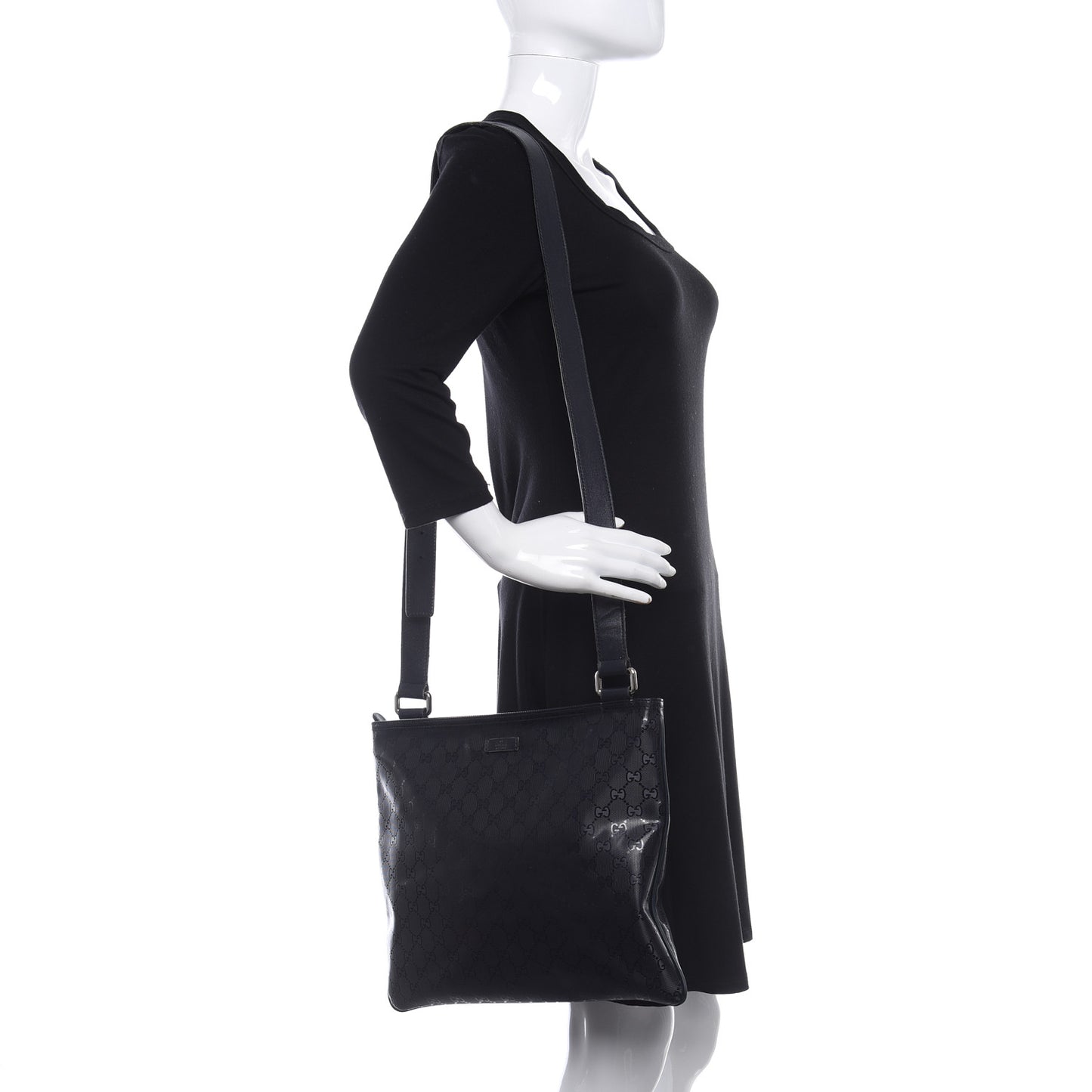 Imprime Monogram Medium Flat Messenger Bag Navy