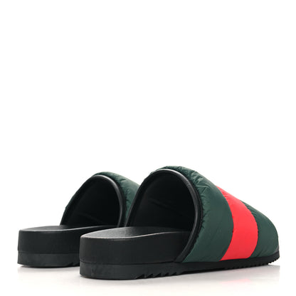 Gucci Nylon Web Womens Slide Sandals 37 Black Green Red 5 of 10