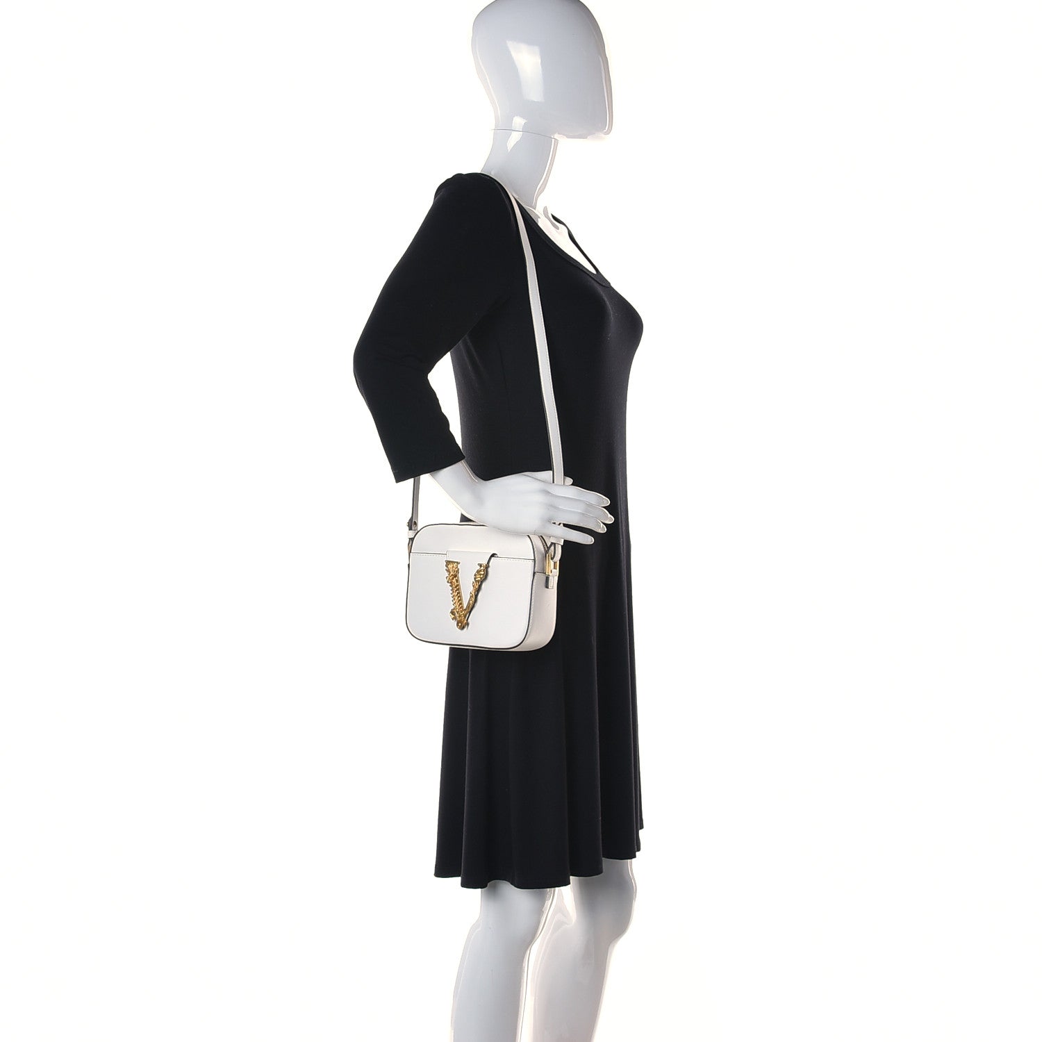 Versace Vitello Virtus Camera Bag White 2 of 16