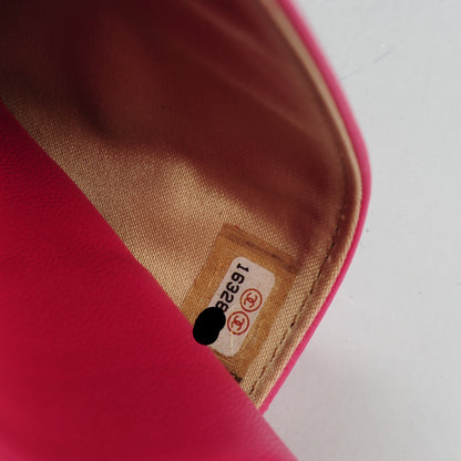 Chanel Lambskin Camellia Embossed Wallet on Chain WOC Pink 8 of 8