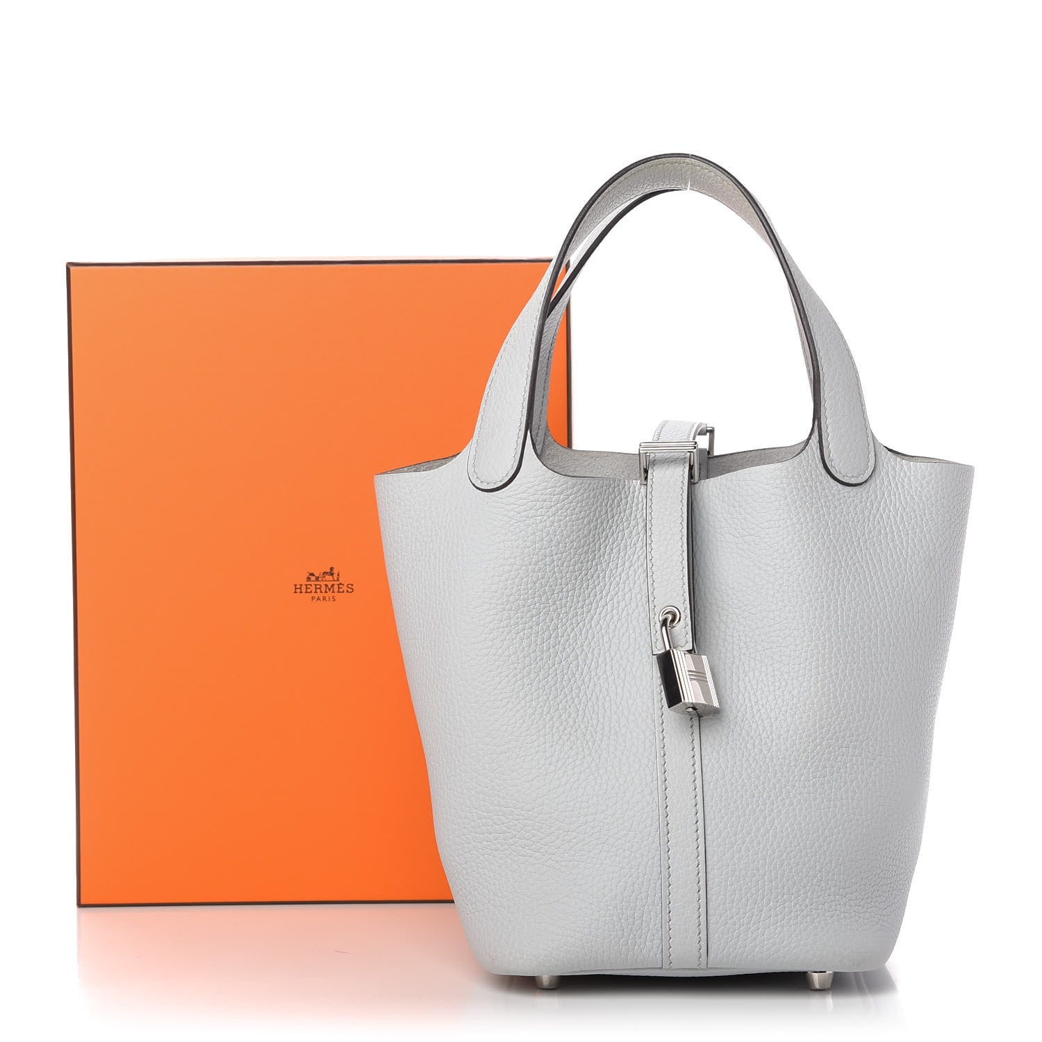 Hermes Taurillon Clemence Picotin Lock 18 PM Bleu Brume 11 of 12