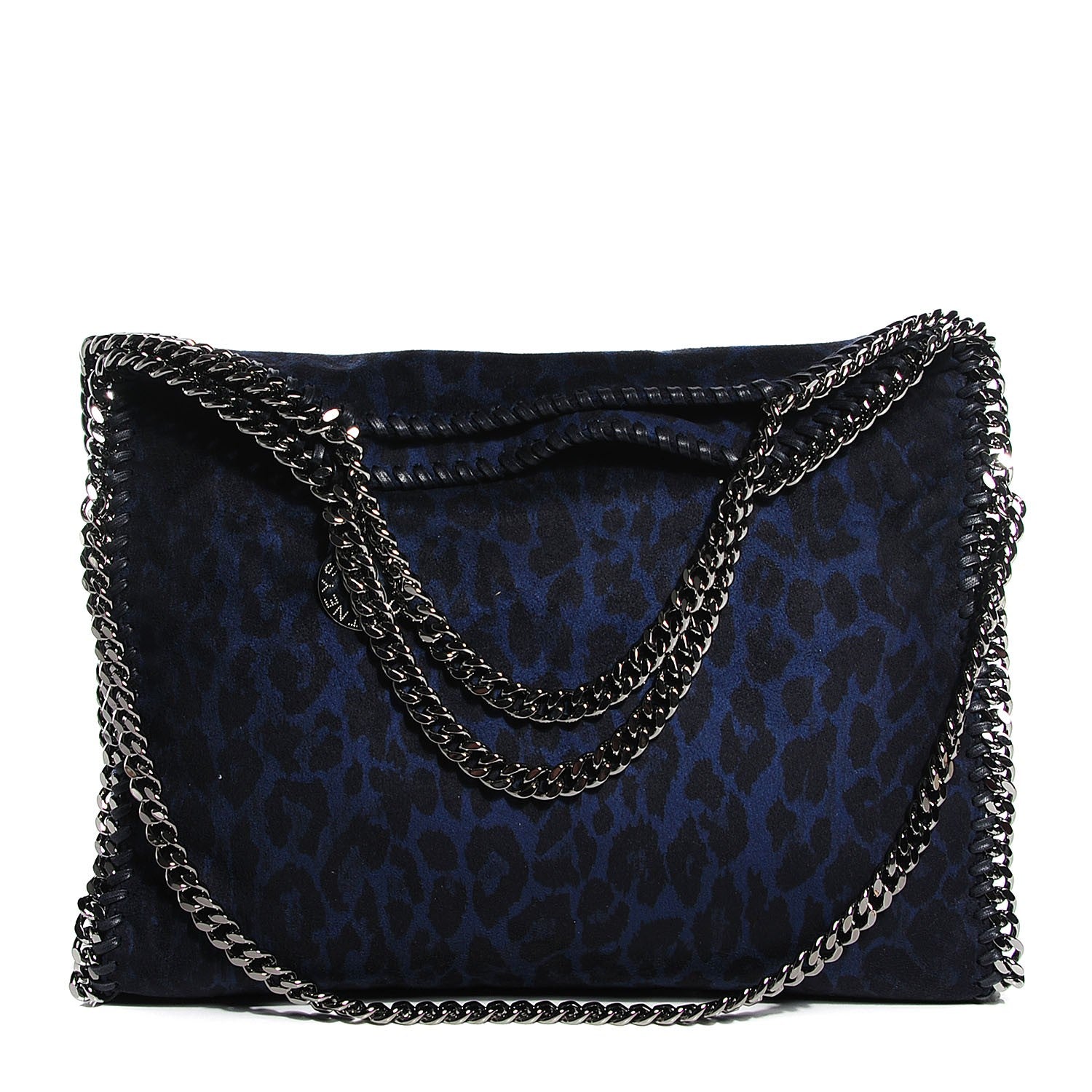 Stella McCartney Linen Leopard Small Falabella Tote Blue 1 of 9
