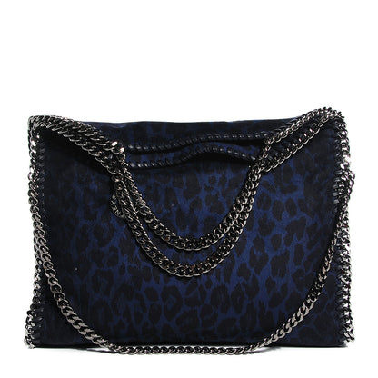 Stella McCartney Linen Leopard Small Falabella Tote Blue 1 of 9