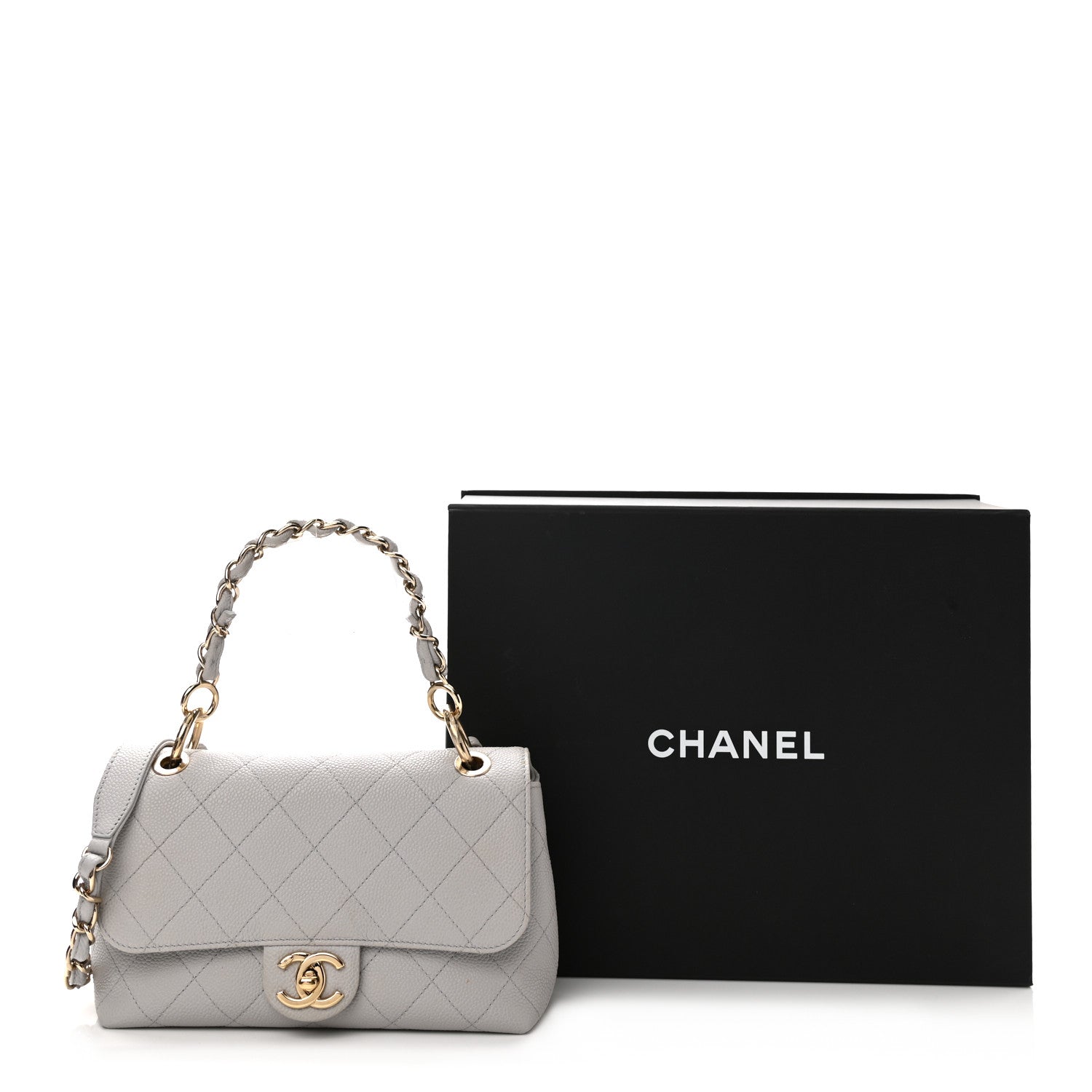 Chanel Caviar Quilted Small City Walk Flap Light Grey 11 of 11