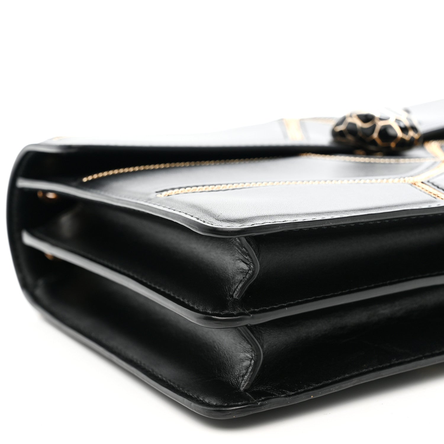 Bulgari Calfskin Glam Rebel Serpenti Forever Shoulder Bag Black 10 of 12