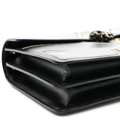 Bulgari Calfskin Glam Rebel Serpenti Forever Shoulder Bag Black 10 of 12
