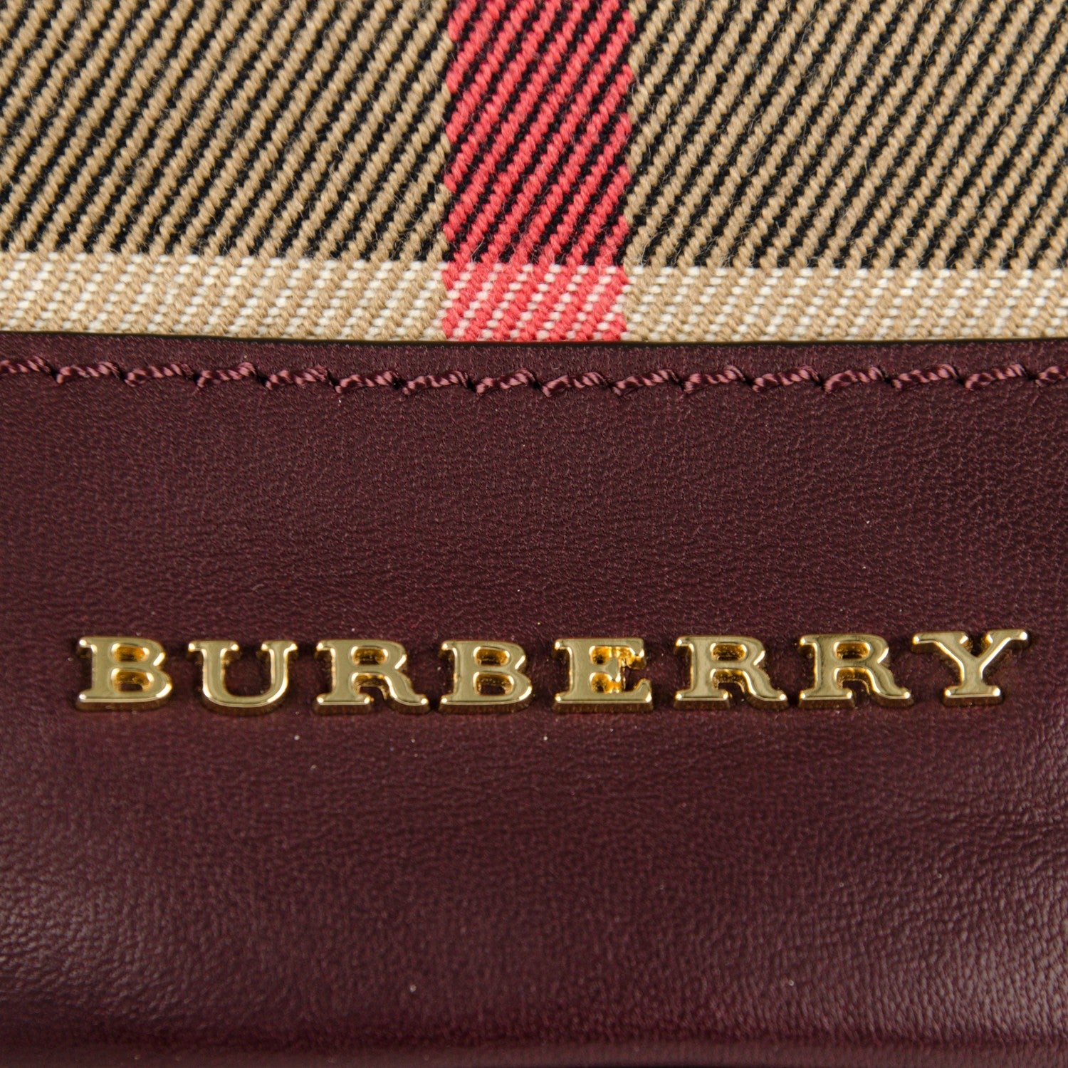 Burberry Suede Fringe House Check Baby Bucket Bag Elderberry 8 of 9