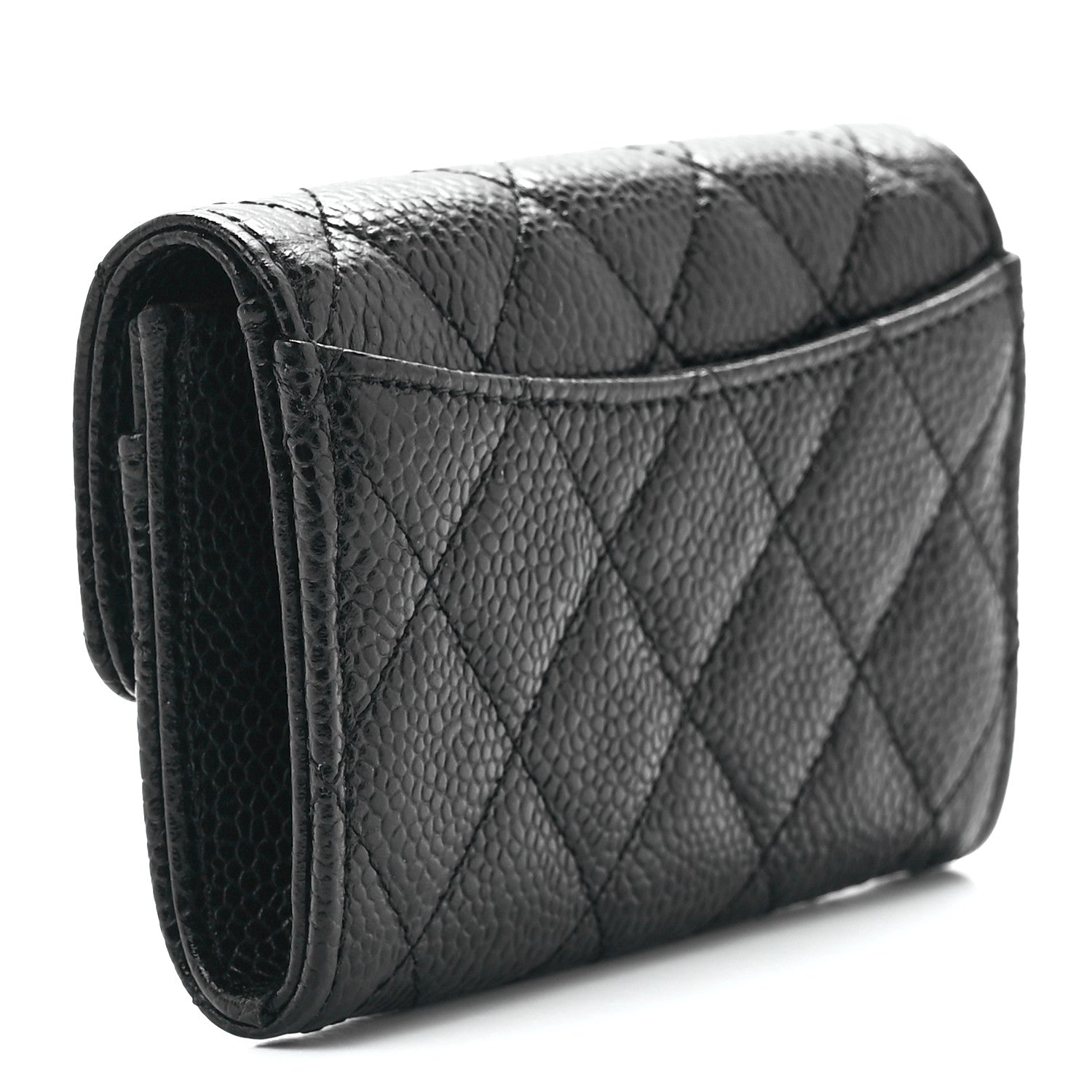 Chanel Caviar Quilted Flap Card Holder Wallet Black 3 of 13