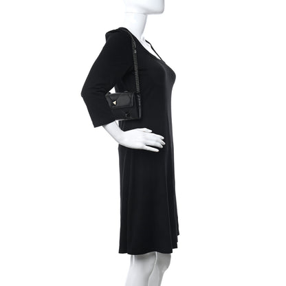 Valentino Garavani Nappa Monochrome Roman Stud Wallet On Chain Black 2 of 9