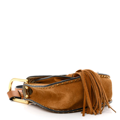 Chloe Suede Calfskin Braided Mini Hudson Shoulder Bag Caramel 4 of 12