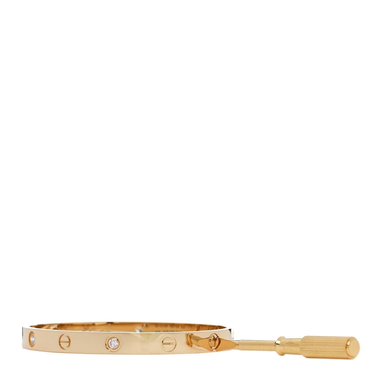 Cartier 18K Yellow Gold 4 Diamond LOVE Bracelet 18 4 of 10