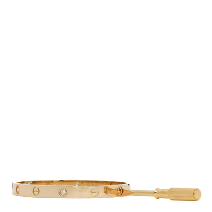 Cartier 18K Yellow Gold 4 Diamond LOVE Bracelet 18 4 of 10