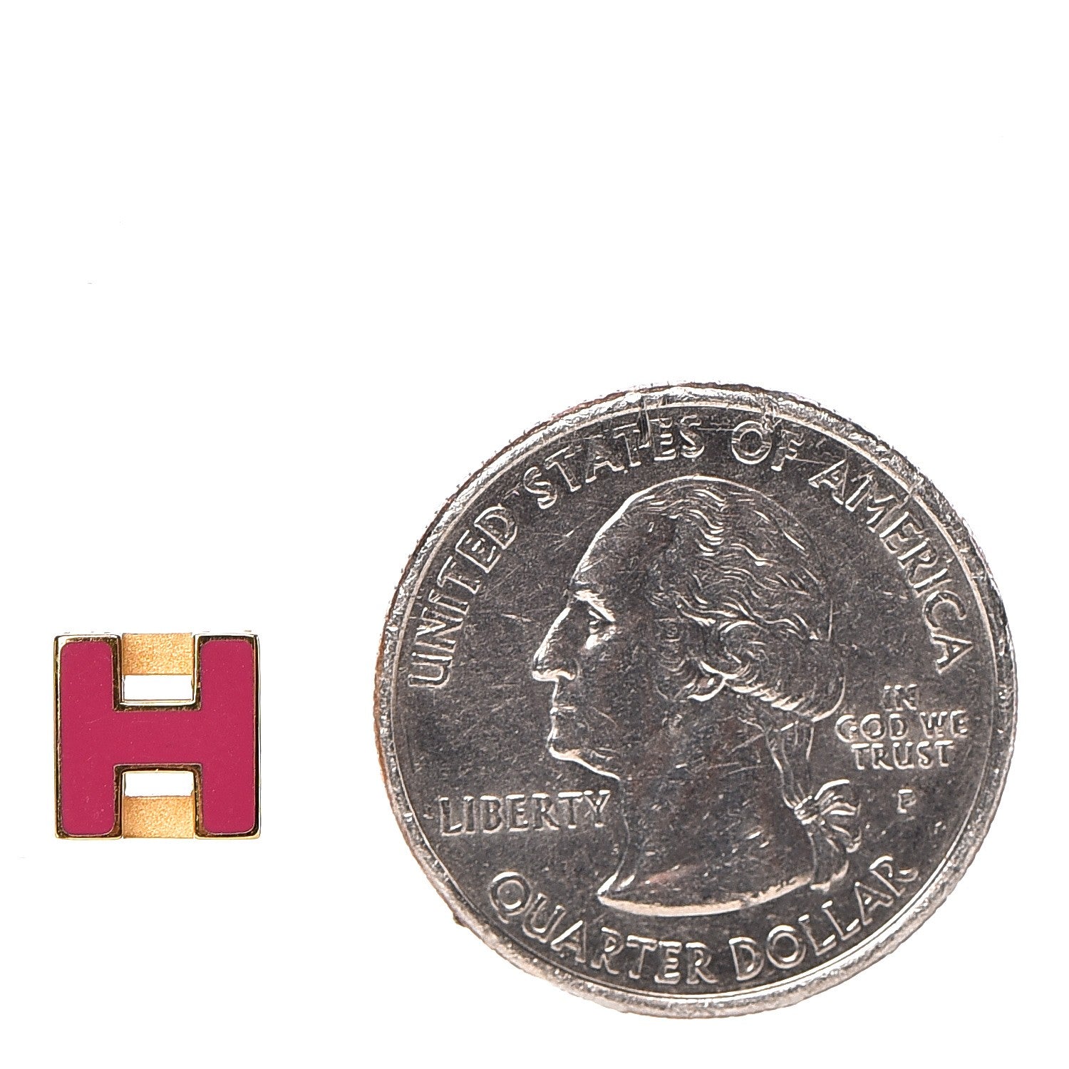 Hermes Gold Lacquered Cage d'H Earrings Framboise 2 of 4