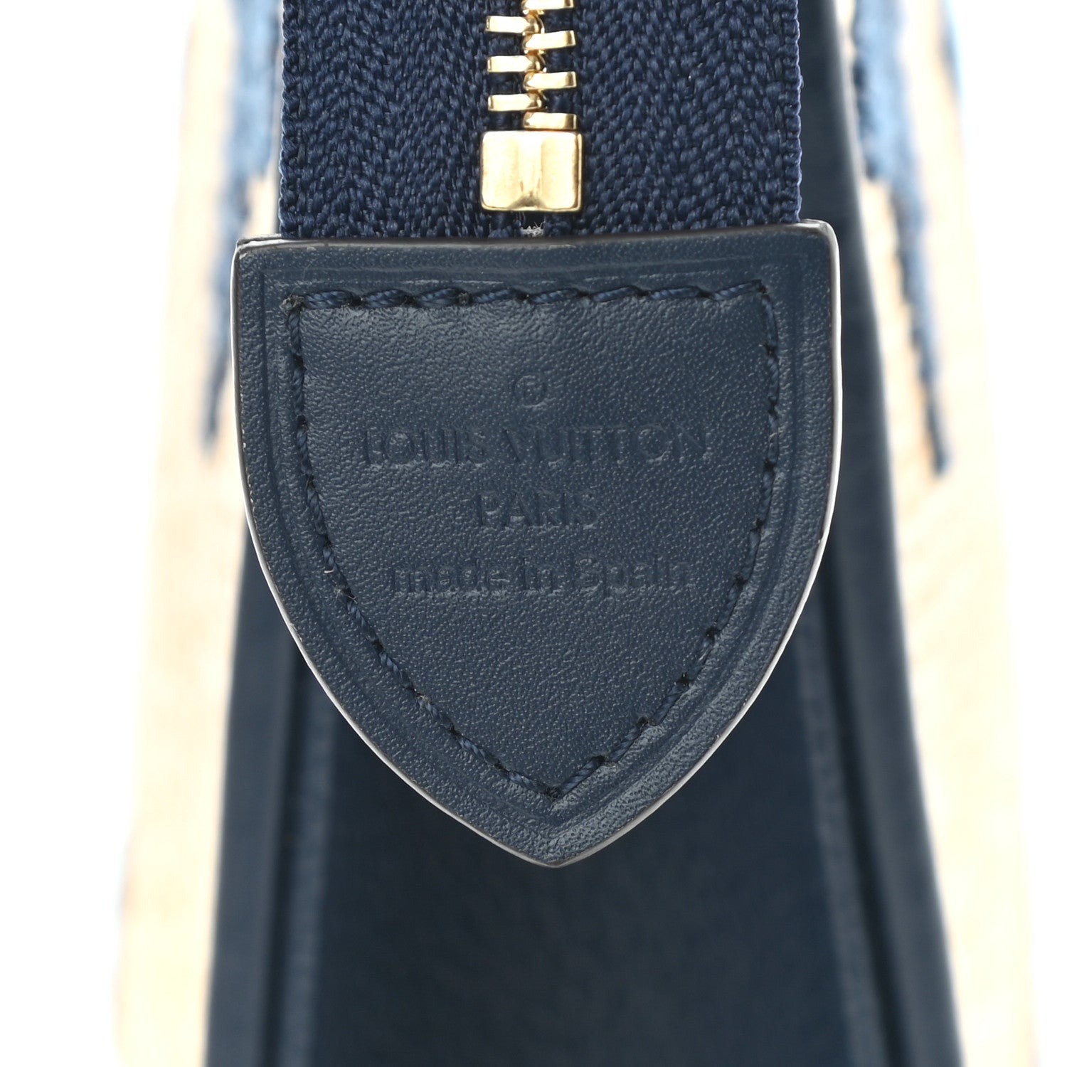 Louis Vuitton Raffia Calfskin Monogram Giant Toiletry Pouch 26 Blue 6 of 7