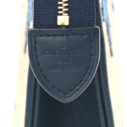 Louis Vuitton Raffia Calfskin Monogram Giant Toiletry Pouch 26 Blue 6 of 7