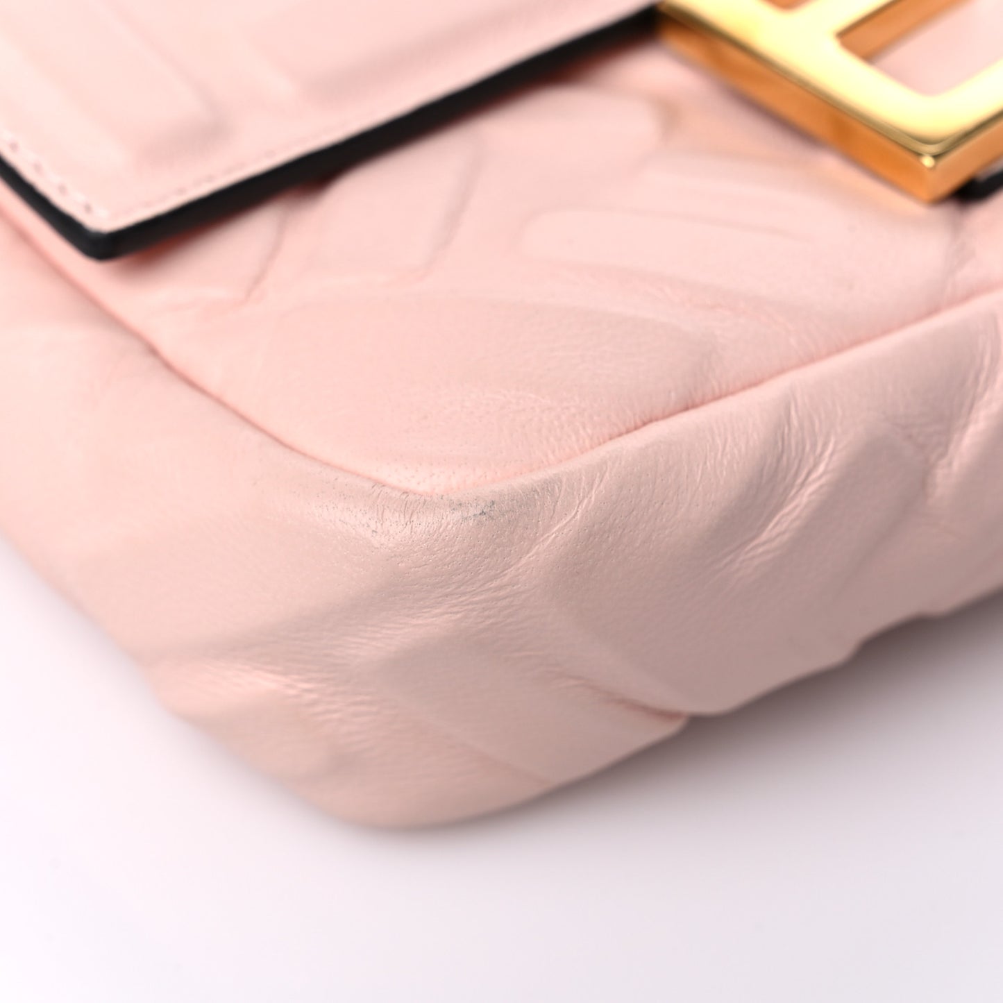 Nappa FF 1974 Embossed Mini Baguette Rosa Quarzo