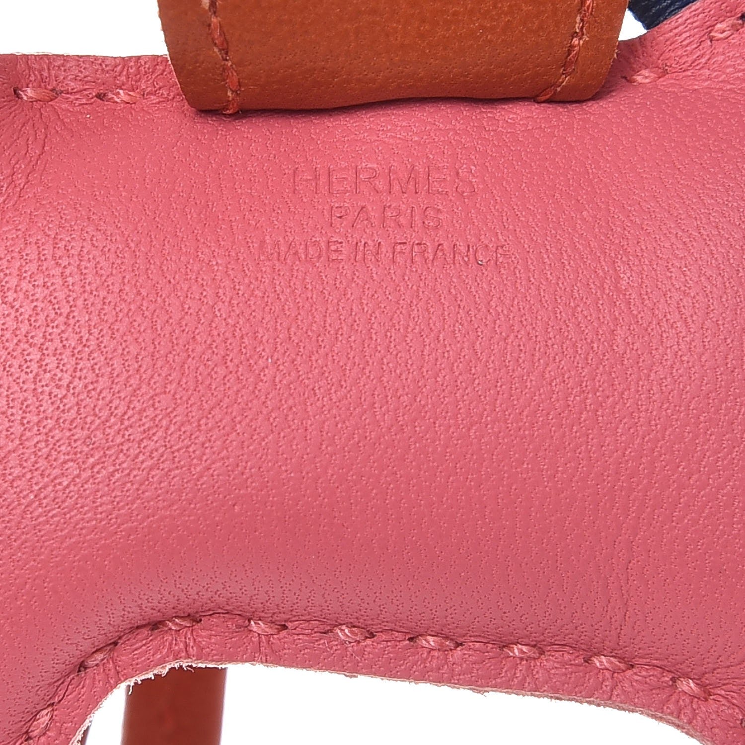 Hermes Milo Lambskin Grigri Rodeo Bag Charm PM Rose Azalee Cornaline Bleu De Malte 3 of 5