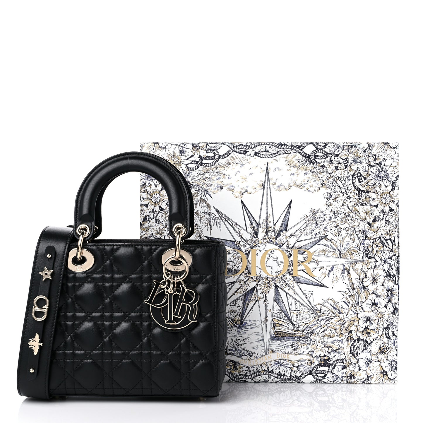 Lambskin Cannage Small My ABCDior Lady Dior Black