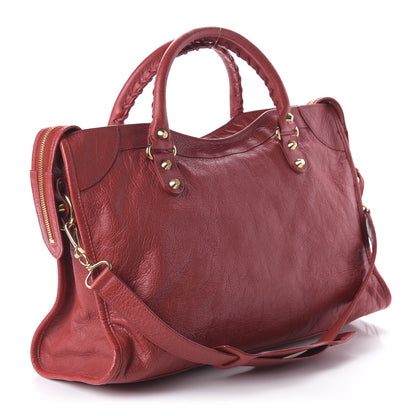 Balenciaga Agneau Classic Gold Hardware City Rouge Groseille 3 of 9