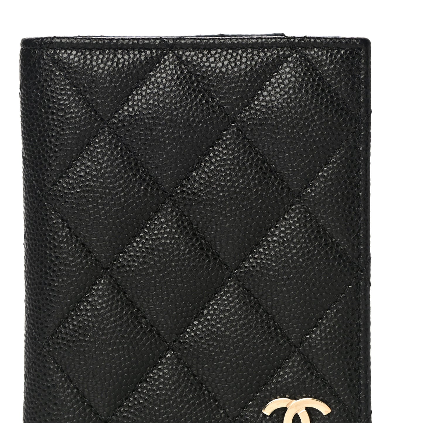 Caviar Quilted Card Holder Wallet Black