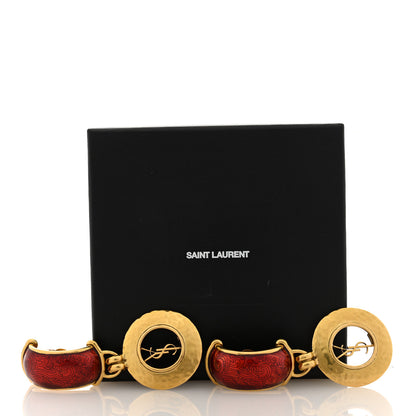 Saint Laurent Metal Demi Creole Et Cercle Clip On Earrings Or Laiton Vielli 5 of 5