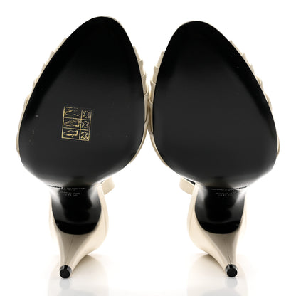 Saint Laurent Calfskin Alma 95 Ring Sandals 38.5 Pearl 5 of 9