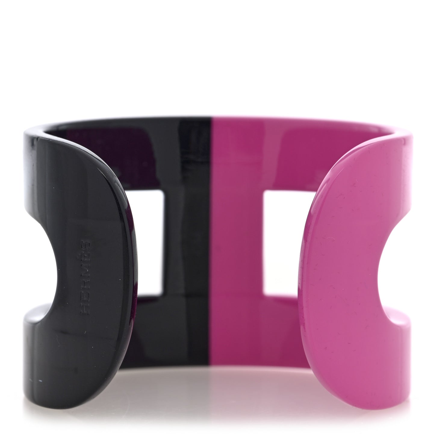 Lacquered Wood Ano Cuff GM Pink Black