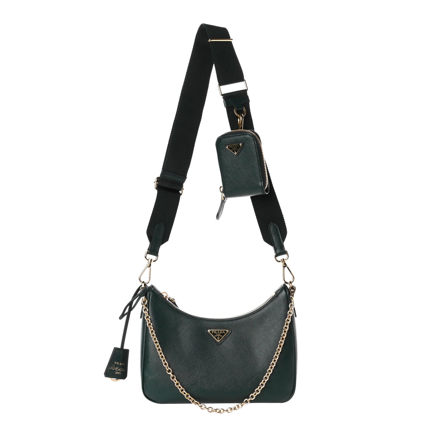 Saffiano Lux Re-Edition 2005 Shoulder Bag Smeraldo
