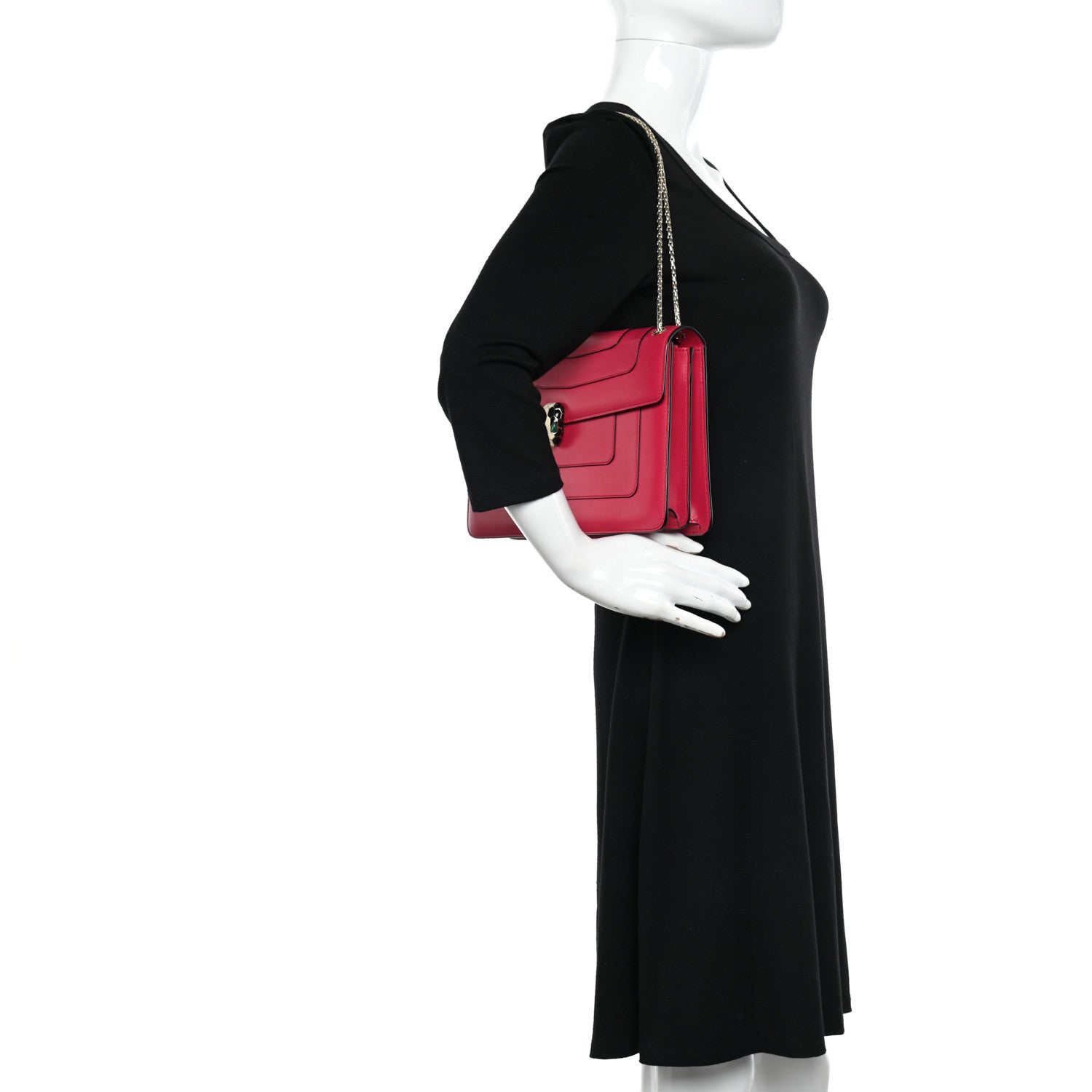 Bulgari Calfskin Serpenti Forever Shoulder Bag Pink 2 of 12