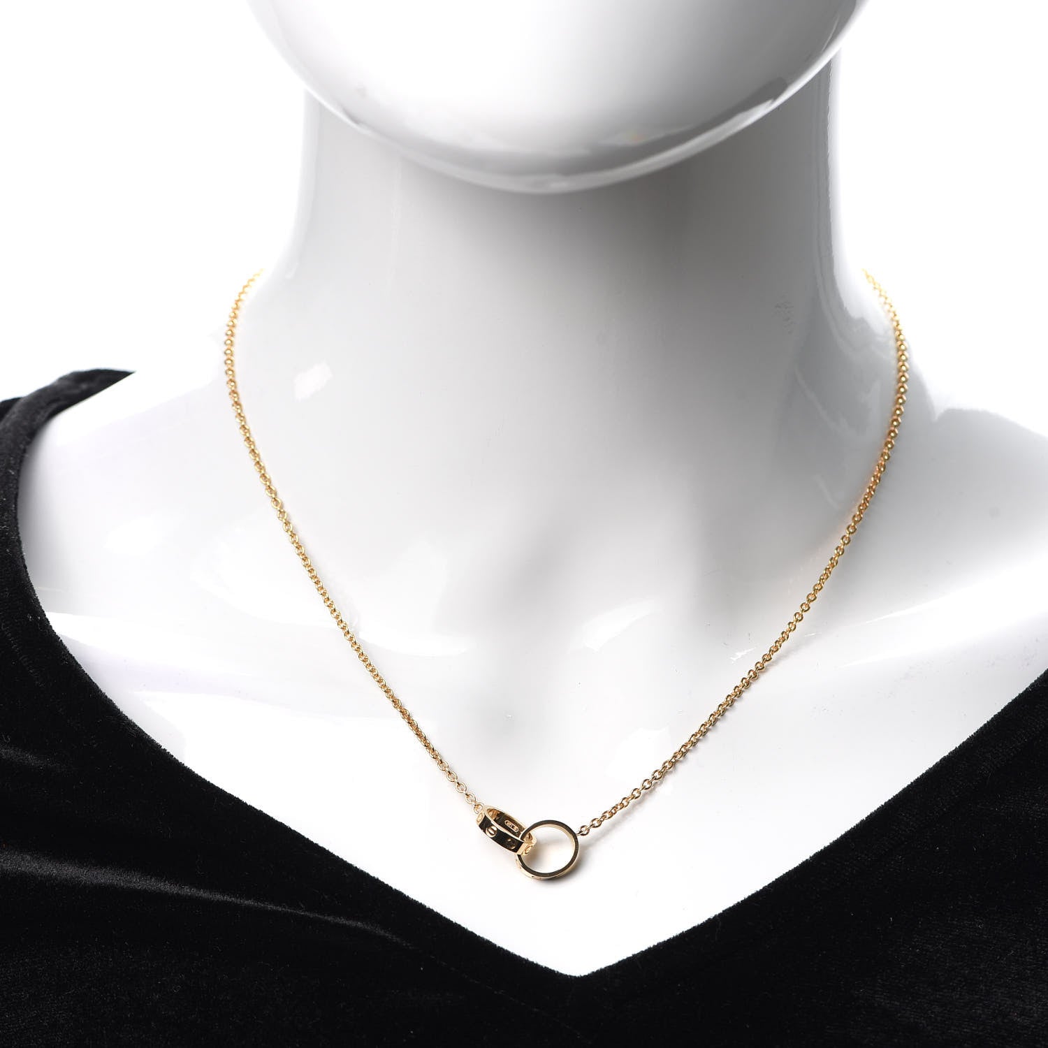 Cartier 18K Yellow Gold Interlocking LOVE Necklace 2 of 8