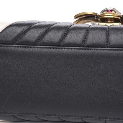Gucci Calfskin Bamboo Trapuntata Queen Margaret Top Handle Bag Mystic White Black 10 of 15