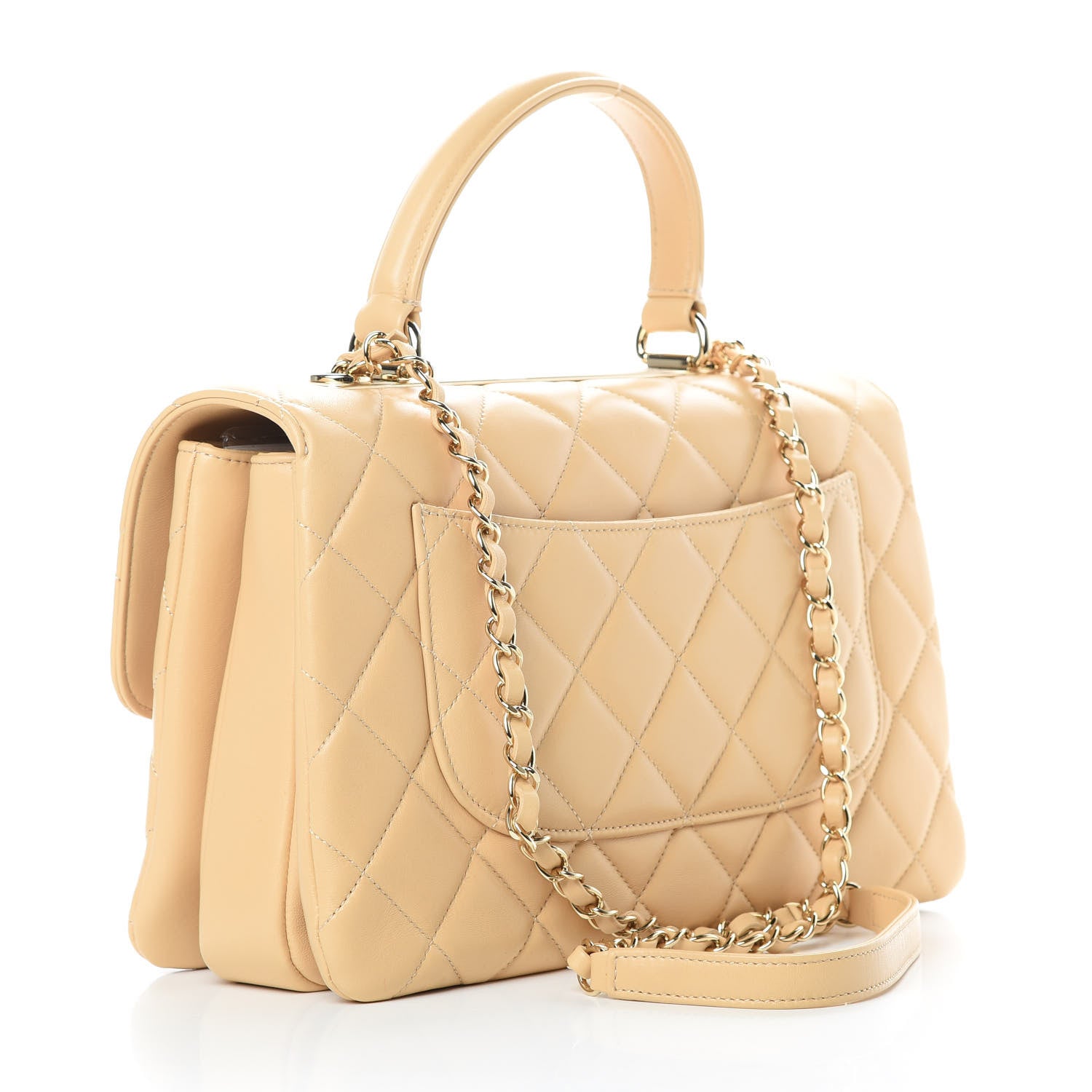 Chanel Lambskin Quilted Medium Trendy CC Flap Dual Handle Bag Beige 3 of 12