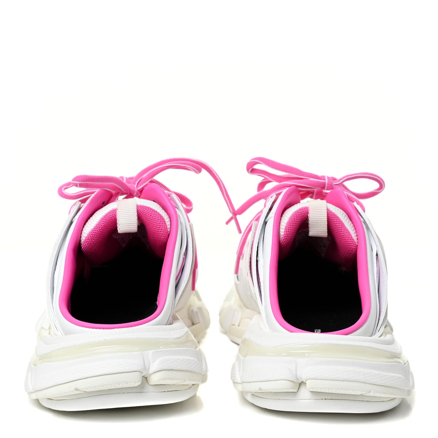 Mesh Rubber Bi-Color Womens Track Mules 37 White Fluo Pink