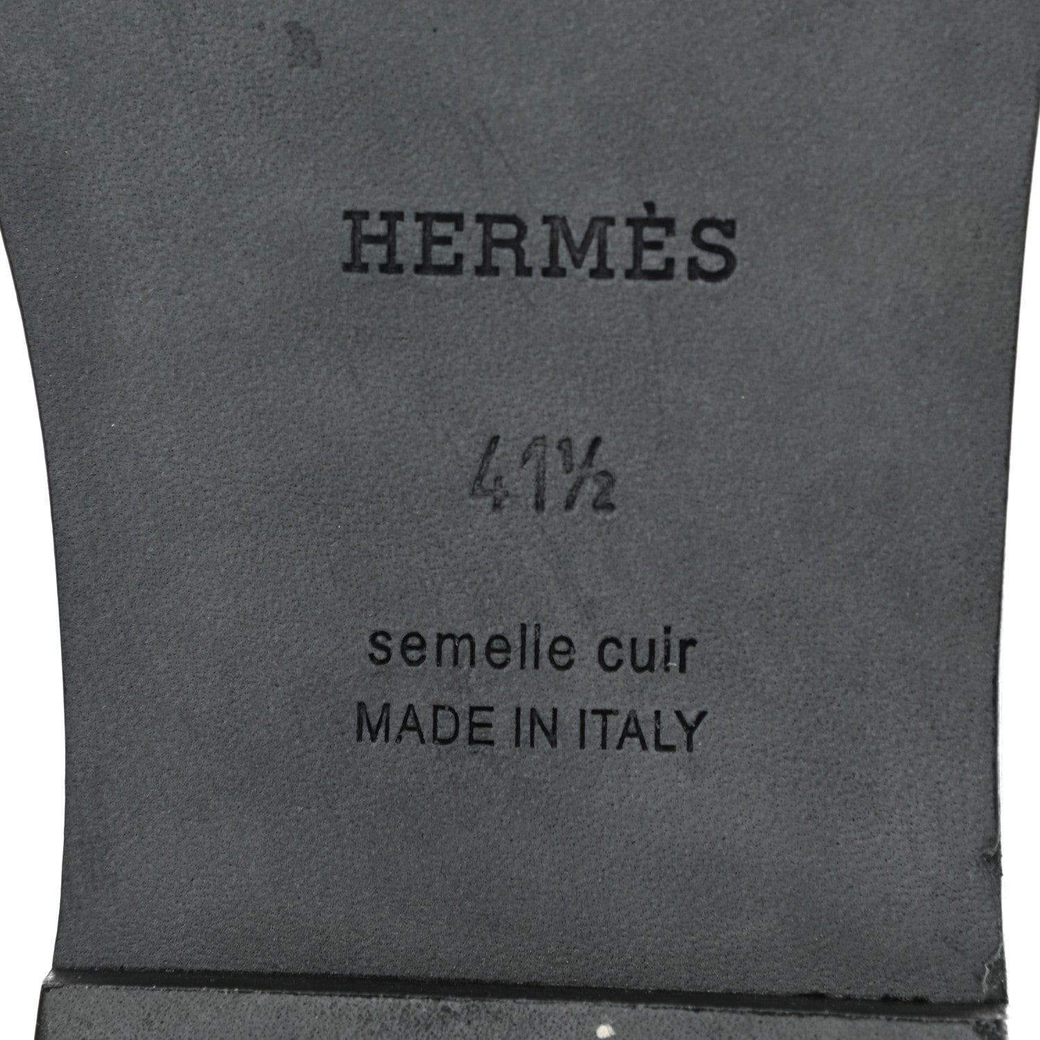 Hermes Box Calfskin Oran Sandals 41.5 Black 6 of 8