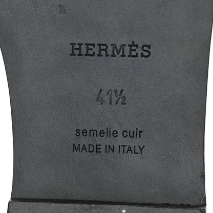 Hermes Box Calfskin Oran Sandals 41.5 Black 6 of 8