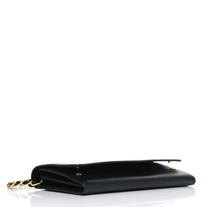 Prada Saffiano Metal Oro Chain Wallet Black 1 of 4