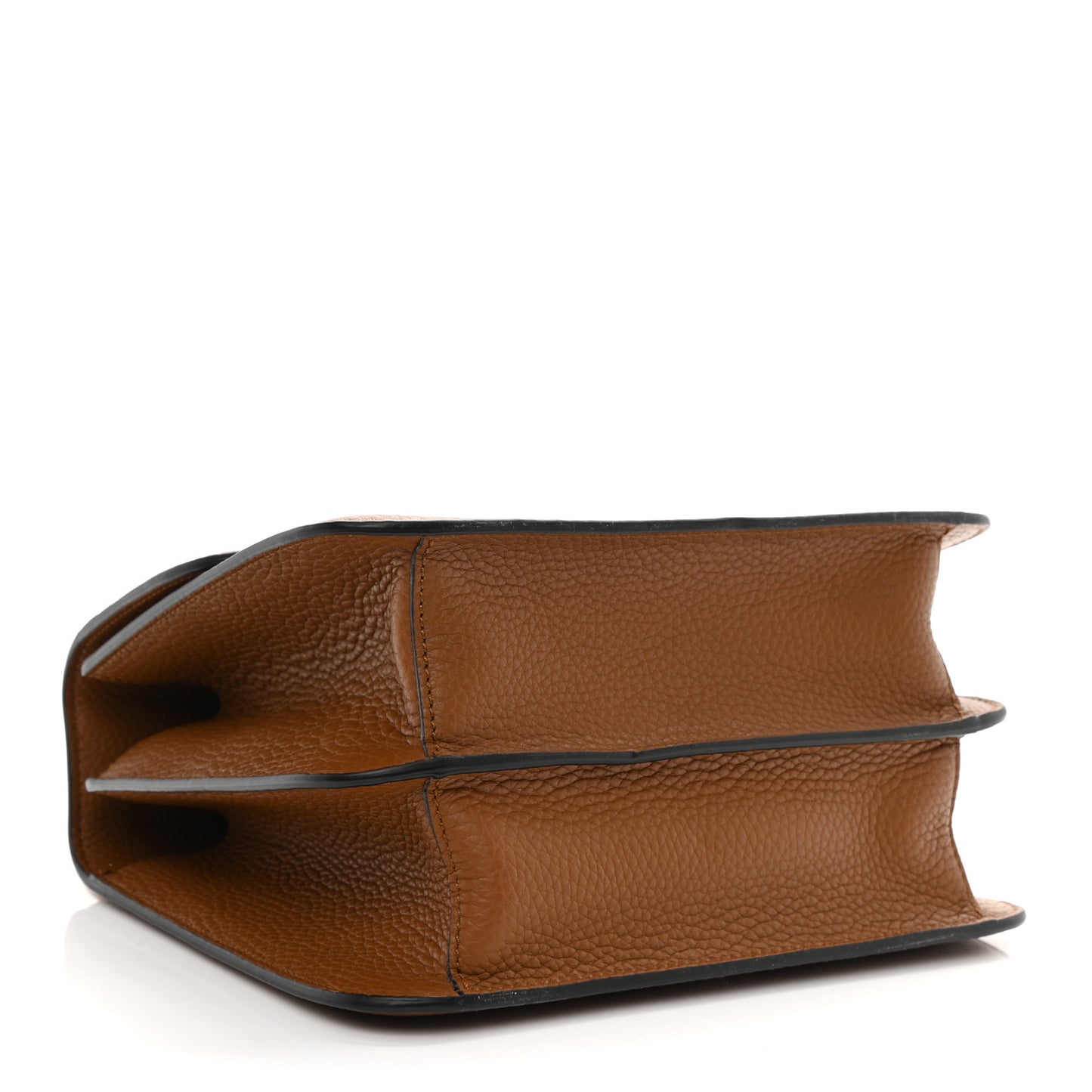 Grained Calfskin Large VSling Shoulder Bag Saddle Brown