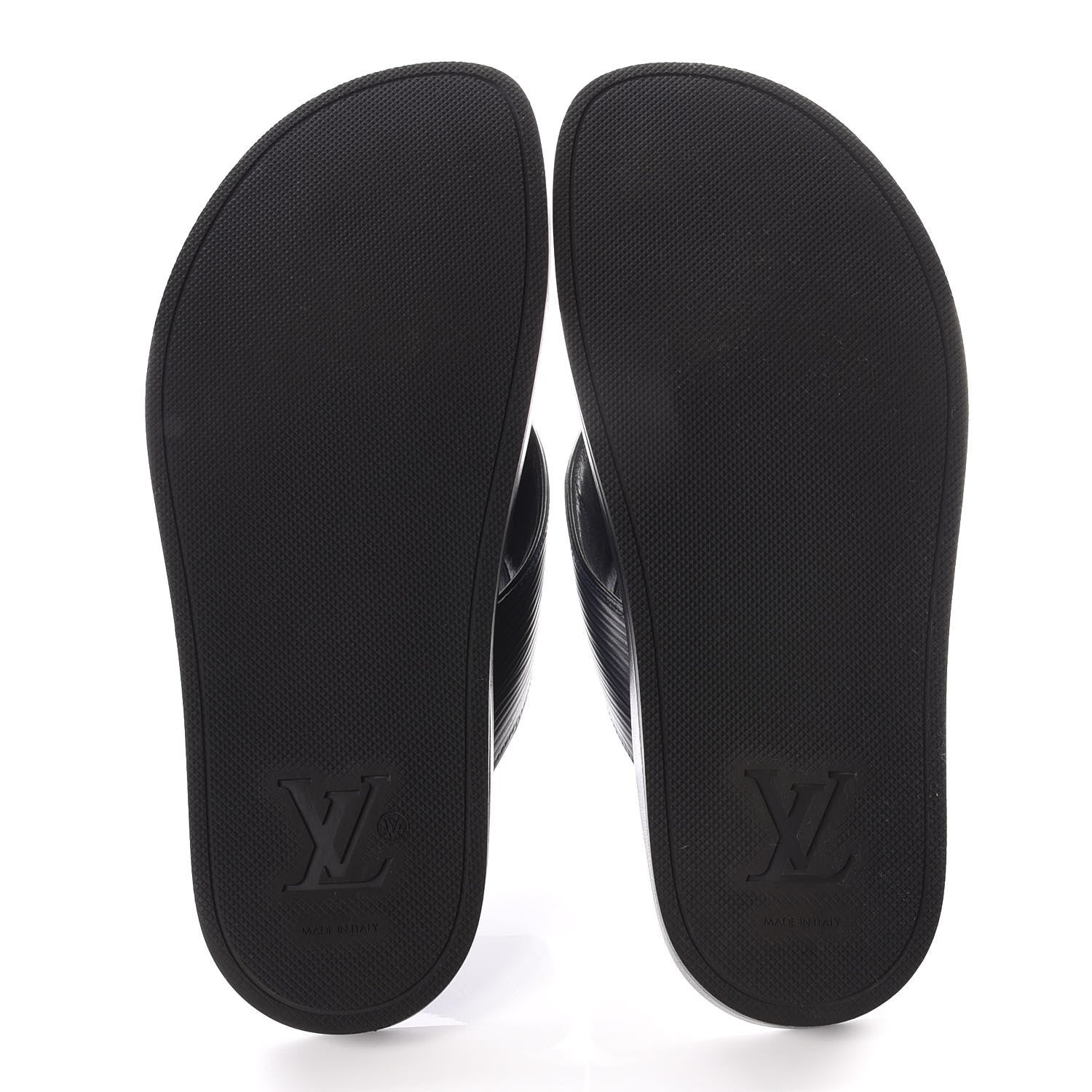 Louis Vuitton Epi Mens Mirabeau Thong Sandals 8 Black Indigo 5 of 8