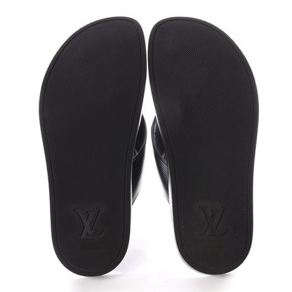 Louis Vuitton Epi Mens Mirabeau Thong Sandals 8 Black Indigo 5 of 8