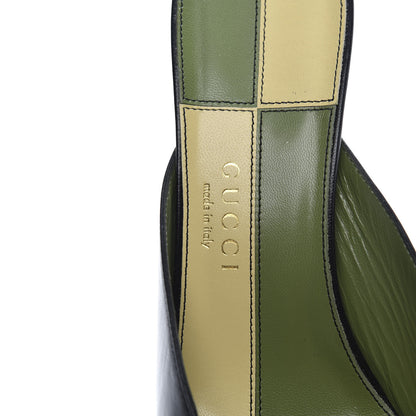 Gucci Malaga Kid Half Moon GG Square Toe Slide Sandals 38 Black 6 of 9