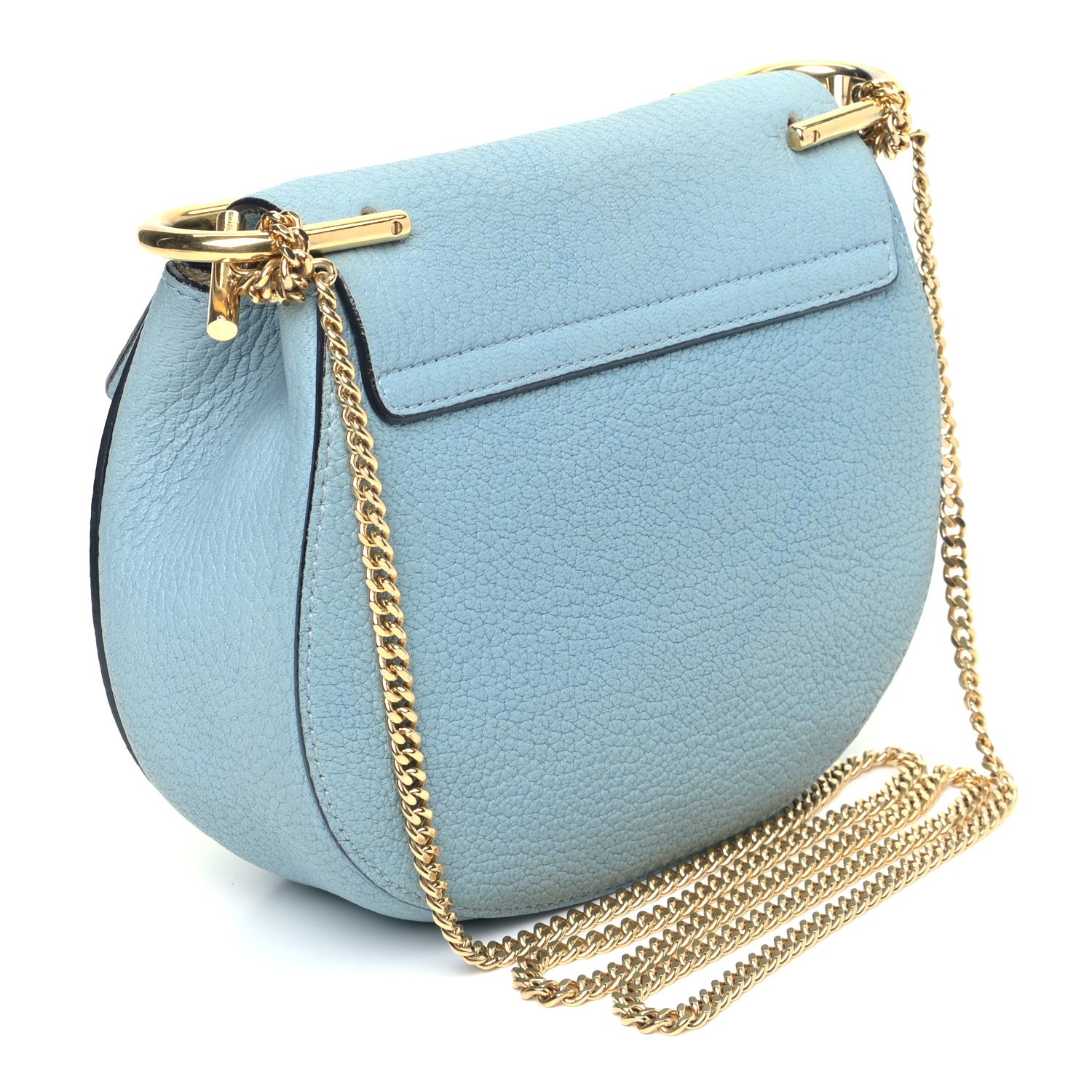 Chloe Grained Lambskin Mini Drew Shoulder Bag Cloudy Blue 2 of 5