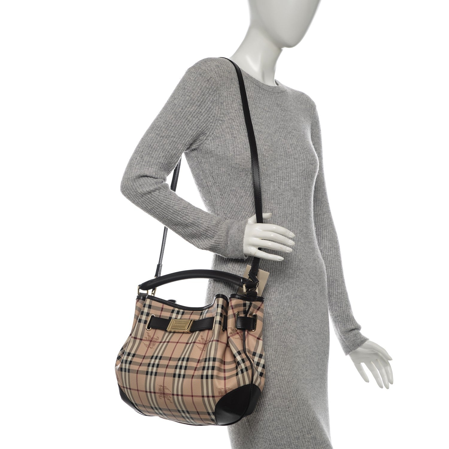 Burberry Haymarket Check Medium Willenmore Hobo Chocolate 2 of 8