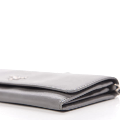 Prada Saffiano Metal Oro Chain Wallet Marmo 7 of 10