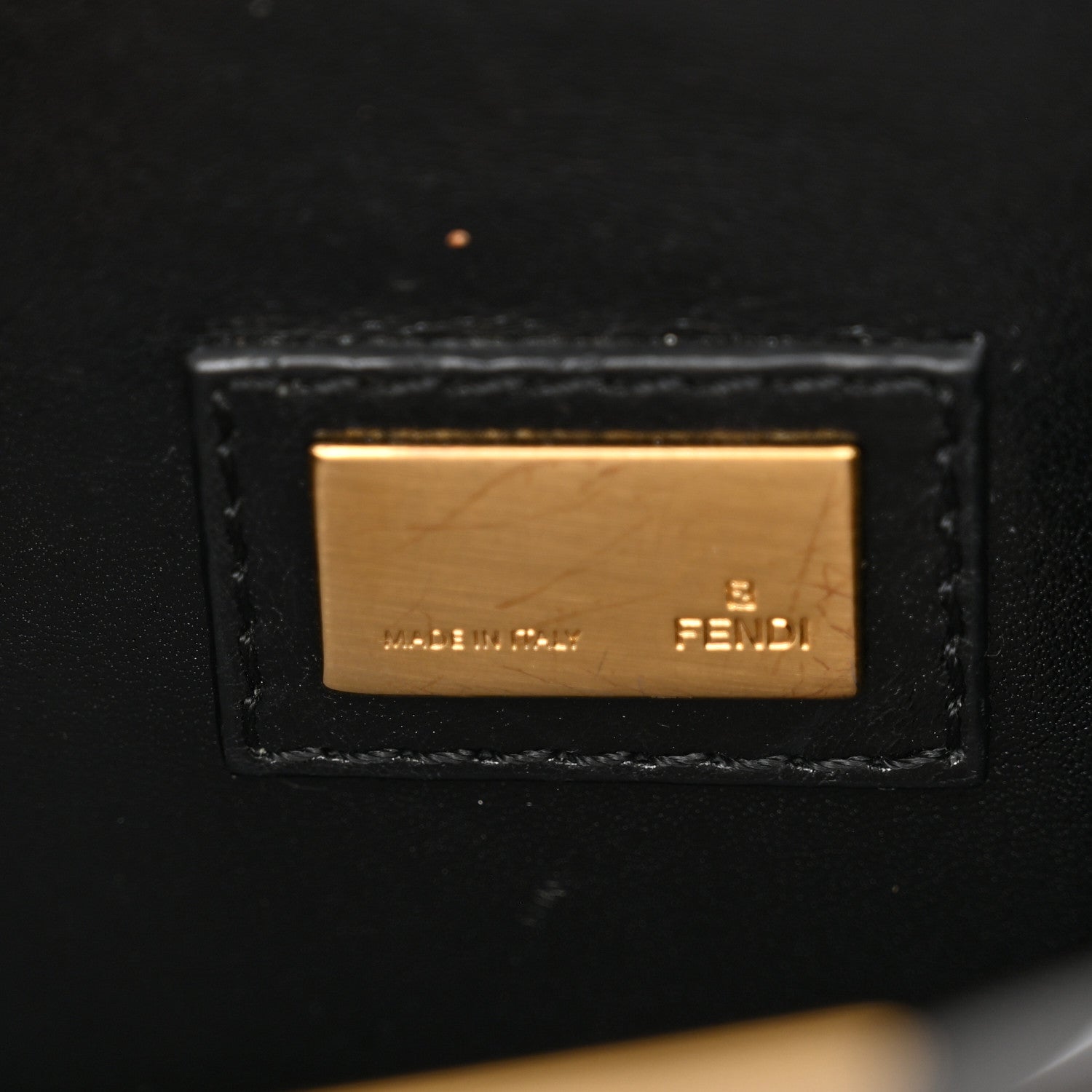 Fendi Vitello Saddle Mini Peekaboo Iconic Satchel Black 6 of 15